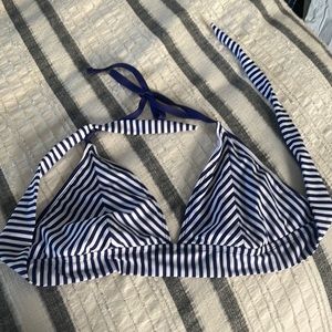 Blue striped swim top